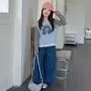 Camiseta de Manga Larga para Niña YOJIA Primavera/Otoño 2026 Nuevo Estilo Coreano Bloque de Color Top para Niña Pequeña Camiseta Básica para Niños Atuendo de Otoño