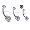 Zircônia cilíndrica dupla 14G 6/8/10mm haste Titânio G23 piercing de umbigo 2022 novo piercing de umbigo