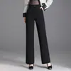 Pantalones rectos para mujer, nueva colección otoño/invierno 2026, de cintura alta, corte holgado, adelgazantes, pantalones de traje casual, con un diseño fluido, de pierna estrecha, de pierna ancha