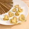 Brincos Elegantes de Estilo Minimalista da Moda com Design de Coração Tridimensional Banhado a Ouro 18K Brincos Banhados a Ouro Versáteis para Mulheres