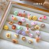 Serie de galletas de comida y juego, joyería para uñas, lindo helado de donut con gotas de aceite, accesorios para uñas de dibujos animados DIY, venta al por mayor