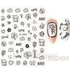 Nuevas pegatinas de arte de uñas al por mayor ins red de internet para niños divertidas graffiti dibujos animados viento lindo gato oso pegatinas para uñas con pegamento trasero