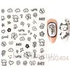 Adesivos de Unhas Transfronteiriços Novo Estilo Letras Simples em Inglês Quatro Cores Artísticos Florais Adesivos de Unhas com Letras Atacado