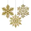 Floco de Neve de 10cm Confeitos Plásticos Decoração de Árvore de Natal Suprimentos Enfeites Pendurados Fabricante Atacado Decorações de Natal Douradas