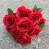 Oferta Especial Tema Rojo Grande Boda Flor Artificial Al Por Mayor Nuevo Estilo Chino Borgoña Flor de Guía de Camino Base de Fila de Flores Artificiales
