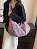 Nuevo bolso bandolera de pana de gran capacidad estilo ins japonés para mujer, bolsa de viaje de corta distancia, casual, combinable con todo, bolso de almohada para el hombro