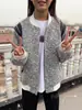 Chaqueta de Moda Estilo Chanel para Hombres y Mujeres, Chaqueta de Béisbol Tejida Bordada de Lunares de Primavera, Estilo Pareja, Top Estilo Relajado