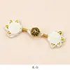 Botón de Cheongsam Estilo Chino con Hilo Tejido Hecho a Mano, Perlas Doradas, Garra de Gato y Patrón de Nube, Accesorio Decorativo para Ropa Tradicional China