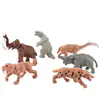 Conjunto de 6 Peças de Figuras de Animais Pré-históricos Figuras de PVC incluindo Mamute Tigre Dentes-de-sabre Urso Rinoceronte Avestruz Hiena Brinquedos Realistas de Animais para Criança