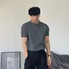 Camisa Polo Tejido de Punto Manga Corta Hombre Cuello Solapa Estilo Old Money Negocios Elegante Corte Ajustado Camiseta Verano Fábrica Transfronteriza Venta al por Mayor