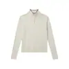Suéter de Punto Elegante Retro con Cuello Semiabierto para Mujer 26 Invierno Nuevo Bloque de Color Cuello Alto Simple Versátil Jersey de Manga Larga