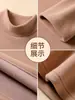 Camiseta básica de gola semi-alta espessa com forro de fleece escovado para mulheres, roupa íntima de outono e inverno, top básico quente preto de gola média de alta qualidade