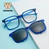 Novo Conjunto de Óculos Polarizados da Moda para Crianças Meninas, Óculos com Lente Anti-Azul para Miopia para Meninos, Armação Quadrada, Design Simples, Haste com Mola, Atacado