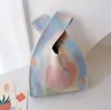 Bolsa de Celular Xadrez Feminina Transversal de Ombro Pequena Bonita Leve Tecida à Mão Bolsa de Tricô