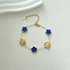 Pulseira de Aço Titânio com Trevo de Quatro Folhas 18K Mais Vendida no Exterior para Mulheres, Não Desbota, Luxo Leve, Joias de Alta Qualidade Atacado