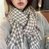 Bufanda de Cuadros Nueva para Mujer en Invierno, Versión Coreana, Calentador de Cuello Versátil para Pareja, Chica Linda, Estilo Japonés, Chal Grueso y Cálido para Hombre