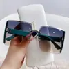 Novos Óculos de Sol Sem Aro com Borda Cortada Anti-UV Óculos de Sol Explosivos para Mulheres Tendência Celebridade da Internet TikTok Ins Mesmos Óculos de Sol