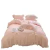 Otoño e Invierno Engrosado Todo Mate Estilo Princesa Leche Polar Juego de Cuatro Piezas Francés Alto Peso Dulce Estilo Encaje Juego de Tres Piezas