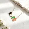 Nueva versión coreana de collar de oro rosa personalizado, de acero de titanio y alta calidad, con cadena de clavícula y un solo diamante, a precio especial y muy vendido para mujer.