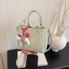Design de Nicho de Moda 2025 Primavera Nova Bolsa Transversal de Ombro Feminina Casual Simples Textiva Moderna Bolsa Quadrada Pequena