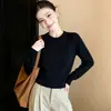 Suéter tejido redondo superbonito para mujer, nuevo diseño de otoño 2026, estilo único, hermoso top de punto de manga larga