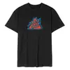 Transfronteiriço 180g Marca da Moda Estampa Estampada Manga Curta Moda Streetwear Casual Esportivo Solto Oversized