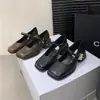 Zapatos de Tacón Alto Nuevos de Primavera 2024, Zapatos de Piel con Tacón Grueso Estilo Francés de Correa Única, Zapatos Mary Jane de Estilo Nocturno para Mujer