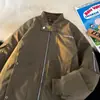 Traje de Béisbol Bordado Americano de Marca de Moda Chaqueta Aviador para Hombre Pareja Vintage Otoño e Invierno Algodón Engrosado Chaqueta Acolchada de Algodón