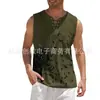 2024 Amazon wish Estación Independiente Vende Chaleco Casual sin Mangas de Color Sólido Estampado para Hombre Camisas para Hombre