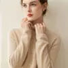 2026 Novo Modelo Suéter de Cashmere 100% Puro de Alta Qualidade para Mulheres com Gola Alta, Camada Base Tricotada Suéter de Inverno
