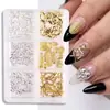 Explosiones Transfronterizas Joyería de Remaches para Manicura No se Desvanece el Color Mixto 6 Rejillas Larga Estrella Metálica Hueca Luna Decoración de Uñas