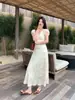 [No se aceptan devoluciones ni cambios en artículos con descuento] Vestido de encaje de verano Xiu Xixi, estampado, puro y elegante, vestido largo para vacaciones, estilo mujer, 88525