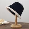 Chapéu Feminino Outono e Inverno Chapéu de Pescador Estilo Coreano Quente Frio Chapéu de Malha da Moda Correspondência de Cores Engrossado Quente Chapéu de Bacia de Lã