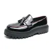 Zapatos de Hombre Transfronterizos Estilo Nuevo Brogue Casual de Negocios Zapatos de Cuero para Hombre Cómodos y Transpirables Zapatos Slip-On con Borlas para Aumentar la Altura
