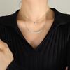 Nuevo moda francesa personalidad única temperamento doble sonrisa circonita collar al por mayor femenino Joker comercio electrónico transfronterizo acero de titanio