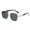 Nuevas Gafas de Sol Europeas y Americanas de Moda para Mujer, Gafas Metálicas Poligonales de Alta Gama, Gafas Retro Estilo Callejero al por Mayor