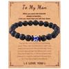 Pulseira Popular da Amazon de Pedra Vulcânica 8mm Olho de Diabo com Contas, Joia de Pulseira Elástica Personalizada Transfronteiriça Europeia e Americana
