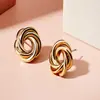 Nuevos Pendientes Metálicos Retro Personalizados de Alta Gama Pendientes Geométricos de Círculo Irregular Pendientes Europeos y Americanos para Mujer Venta al por Mayor