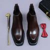 Botas Martin para Hombre, Zapatos de Caña Alta, Botines Chelsea que Aumentan la Altura, Botines Cortos de Caña Media Transpirables, Modernos Botines de Trabajo de Piel Genuina, Suela Gruesa