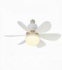 Lámpara de ventilador LED nueva con aspas desmontables y diseño de flor, con tornillo E27, lámpara de ventilador de techo silenciosa y de gran tamaño para el hogar, venta al por mayor