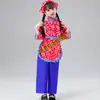 Día del Niño Ropa de Recolección de Té de Niña de Pueblo Ropa Yangge Danza de Mujer Hermana Agricultora Aqing Floral Actuación