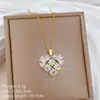 Collar de Acero de Titanio con Corazón Hueco, Lujoso Elegante, Cadena de Clavícula Versátil, Cadena de Acero de Titanio, Todo Diamante para Mujer