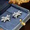 Pendientes Nuevos Cao Shi Estilo Coreano Suaves Shein para Mujer, Pendientes Exquisitos de Lazo Simétrico, Princesa de Red Social
