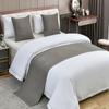 Bandera de Cama, Toalla de Mesita de Noche, Ropa de Cama de Hotel, Lujo de Hotel B&B Algodón y Lino Cama con Manta de Cama de Lujo Accesible, Alfombrilla Cubre Cama, Shihua