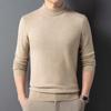 Suéter Espesso Masculino 2026 Outono e Inverno Novo Estilo para Jovens e Meia-Idade, Suéter Básico Liso de Gola Alta Parcial para Homens, Atacado