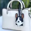 Chaveiro Pingente de Cachorro em Couro Desenho Animado Fofo Acessório para Bolsa de Couro Presente para Casais e Melhores Amigos Brinquedo de Pelúcia Exquisito