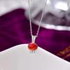 S925 prata esterlina vermelho ágata colar de coelho com gravata borboleta arco coelho clavícula cadeia coelho colar de Ano Novo