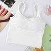 Camisole Esportiva Sexy de Seda de Gelo de Verão com Costas em U Grande e Bojos Fixos para Jovens Mulheres