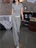 24155 Da Ai Mei Yi Yuan Verano 2026 Nuevo Elegante Cuello Camisero Manga Corta Casual Pantalón Recto Moda Juvenil Ropa para Mujer