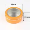 Caja redonda de aluminio roscada de 80 g con ventana para joyería, té, piezas metálicas, hilo de coser y de pesca, disponible en varios colores